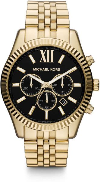 michael kors lexington herenhorloge|Michael Kors leather watch.